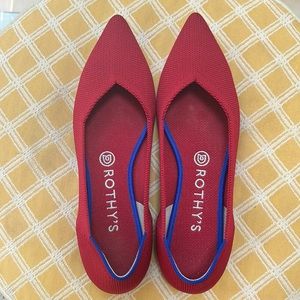 Rothy’s red pointed toe flat